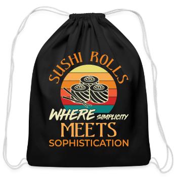 Sushi Japan Eat Sushimeal Meal - Cotton Drawstring Bag - black - Front