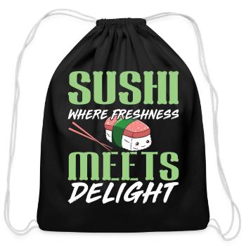 Sushi Japan Eat Sushimeal Meal - Cotton Drawstring Bag - black - Front