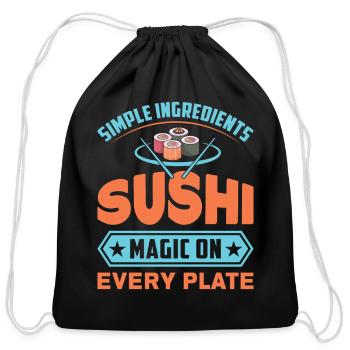 Sushi Japan Eat Sushimeal Meal - Cotton Drawstring Bag - black - Front