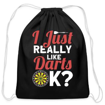 Darts Dart Player - Cotton Drawstring Bag - black - Front