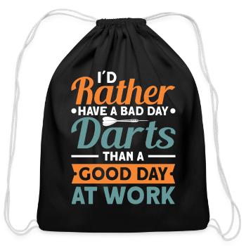 Darts Dart Player - Cotton Drawstring Bag - black - Front