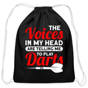 Darts Dart Player - Cotton Drawstring Bag - black - Front