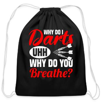 Darts Dart Player - Cotton Drawstring Bag - black - Front