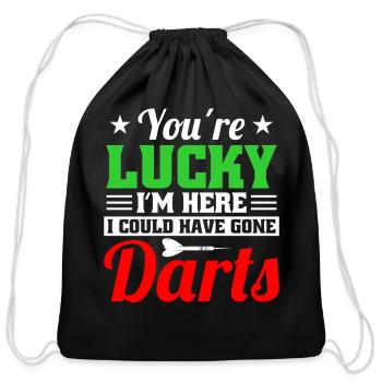 Darts Dart Player - Cotton Drawstring Bag - black - Front