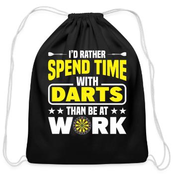 Darts Dart Player - Cotton Drawstring Bag - black - Front