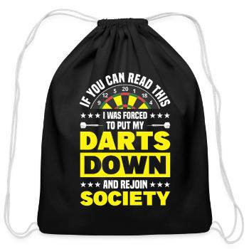 Darts Dart Player - Cotton Drawstring Bag - black - Front