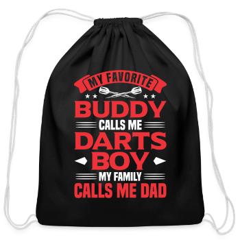 Darts Dart Player - Cotton Drawstring Bag - black - Front