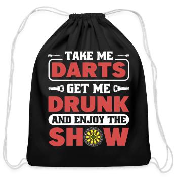 Darts Dart Player - Cotton Drawstring Bag - black - Front
