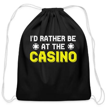 Casino - Cotton Drawstring Bag - black - Front