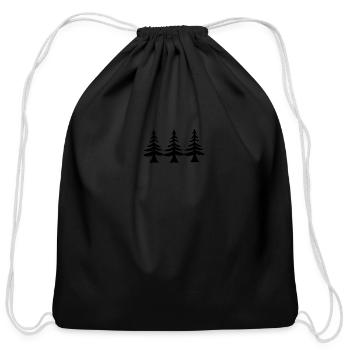 Pine Trees T Shirt - Cotton Drawstring Bag - black - Front