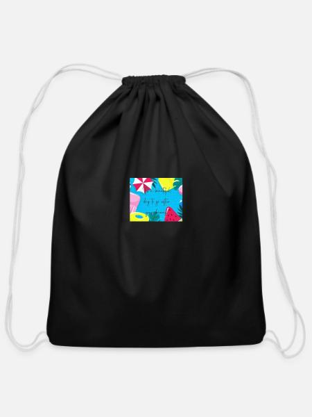 Motivation quotes - Cotton Drawstring Bag - black