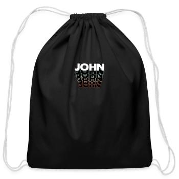 John Funny Retro Vintage Sunset John 80s 90s - Cotton Drawstring Bag - black - Front