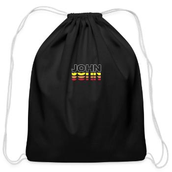 John First Name Funny Vintage Sunset John - Cotton Drawstring Bag - black - Front