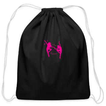 just dance - Cotton Drawstring Bag - black - Front
