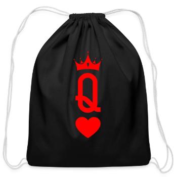 Queen Of Heart King And Queen Easy Halloween - Cotton Drawstring Bag - black - Front