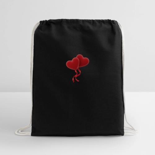 Two hearts together - Cotton Drawstring Bag