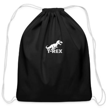 T- REX - Cotton Drawstring Bag - black - Front