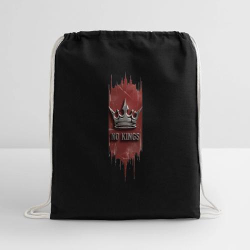 NO KINGS - Distressed Anarchy Crown - Cotton Drawstring Bag