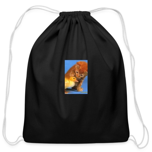 Cat Water Bottle - Cotton Drawstring Bag