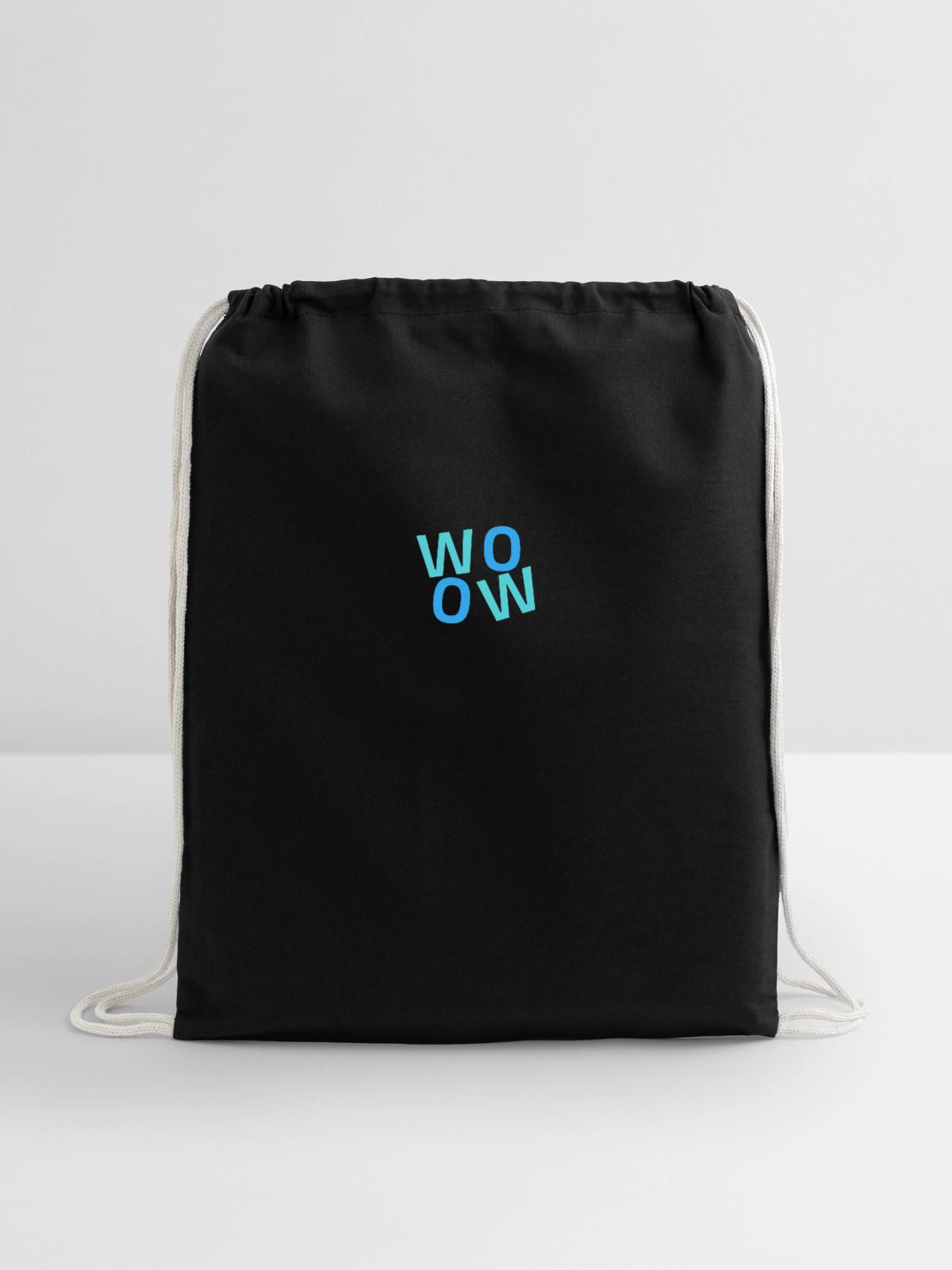 Surprise - Cotton Drawstring Bag - black - Front