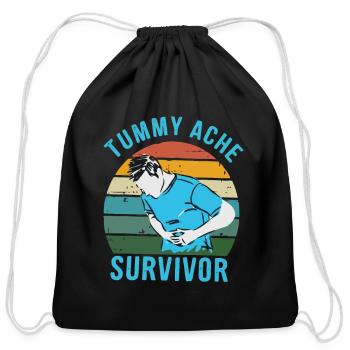 Vintage Tummy Ache Survivor - Cotton Drawstring Bag - black - Front