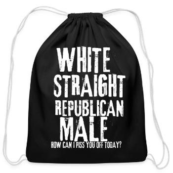 WHITE STRAIGHT REPUBLICAN MALE BOLD METAL STYLE - Cotton Drawstring Bag - black - Front