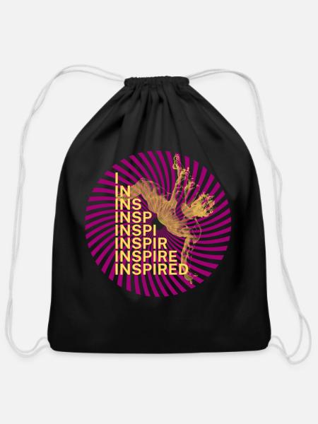 Spiral Inspire Dance Burst - Cotton Drawstring Bag - black