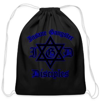 Insane Gangster Disciples IGD birthday chirstmas - Cotton Drawstring Bag - black - Front