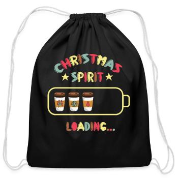 Christmas Spirit Loading X mas Coffee - Cotton Drawstring Bag - black - Front