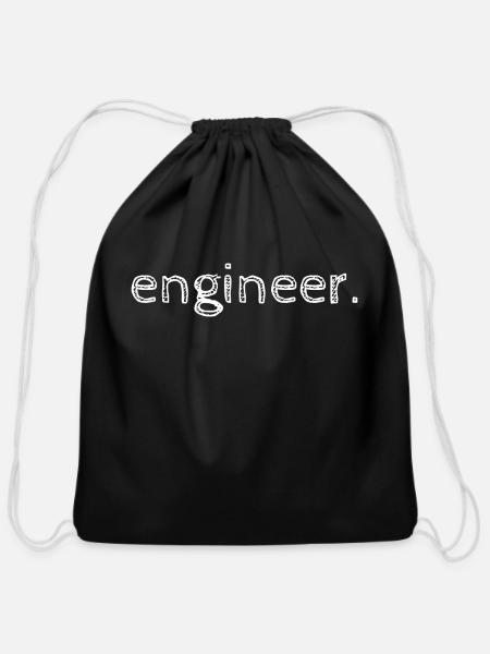 Engineer - Cotton Drawstring Bag - black