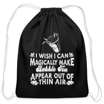 Bubble Tea Boba Tea - Cotton Drawstring Bag - black - Front