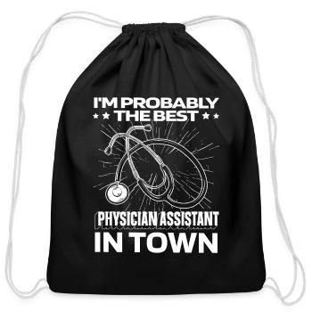 Physician Assistant Stethoscope - Cotton Drawstring Bag - black - Front