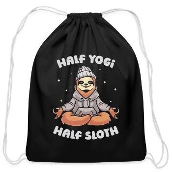 Sloth Yogi Sloth Yoga - Cotton Drawstring Bag - black - Front
