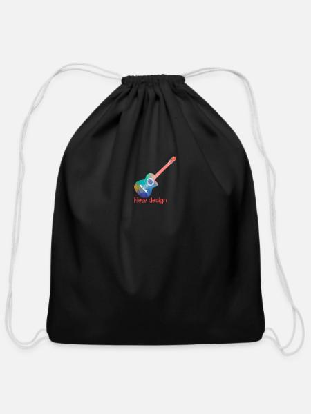 The musical instrument is the guitar - Cotton Drawstring Bag - black