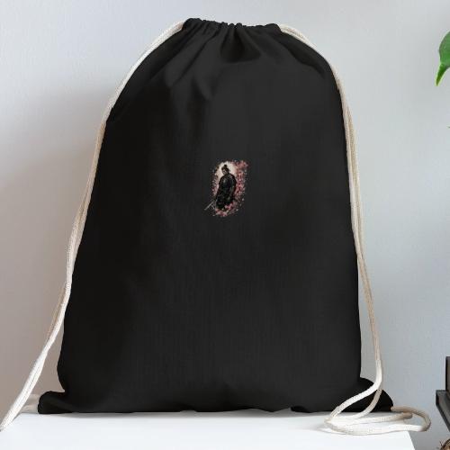 Samurai cherry blossoms - Cotton Drawstring Bag
