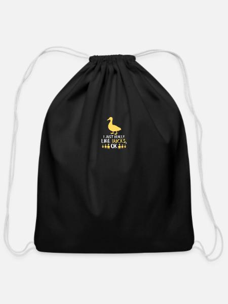 Funny Duck Gifts Funny Bird Lover Fowl Animal Gift - Cotton Drawstring Bag - black