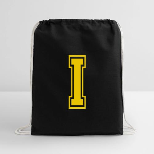 Letter I – Capital Athletic Alphabet Monogram - Cotton Drawstring Bag