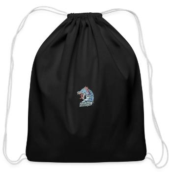 Azure Dragon Head Graphic - Cotton Drawstring Bag - black - Front