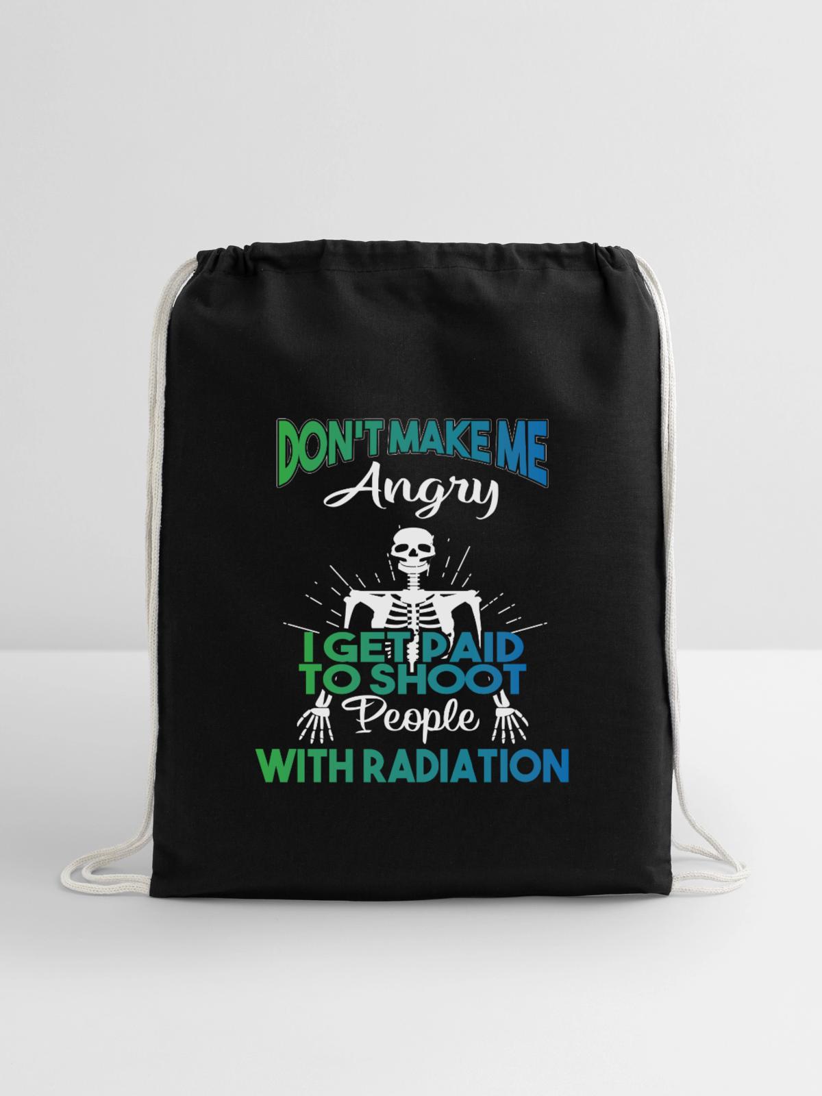 Radiation Therapist - Cotton Drawstring Bag - black - Front