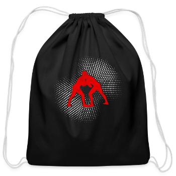 wrestling - Cotton Drawstring Bag - black - Front