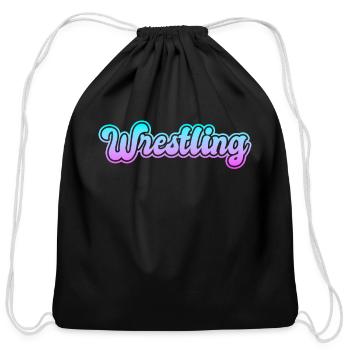 wrestling - Cotton Drawstring Bag - black - Front