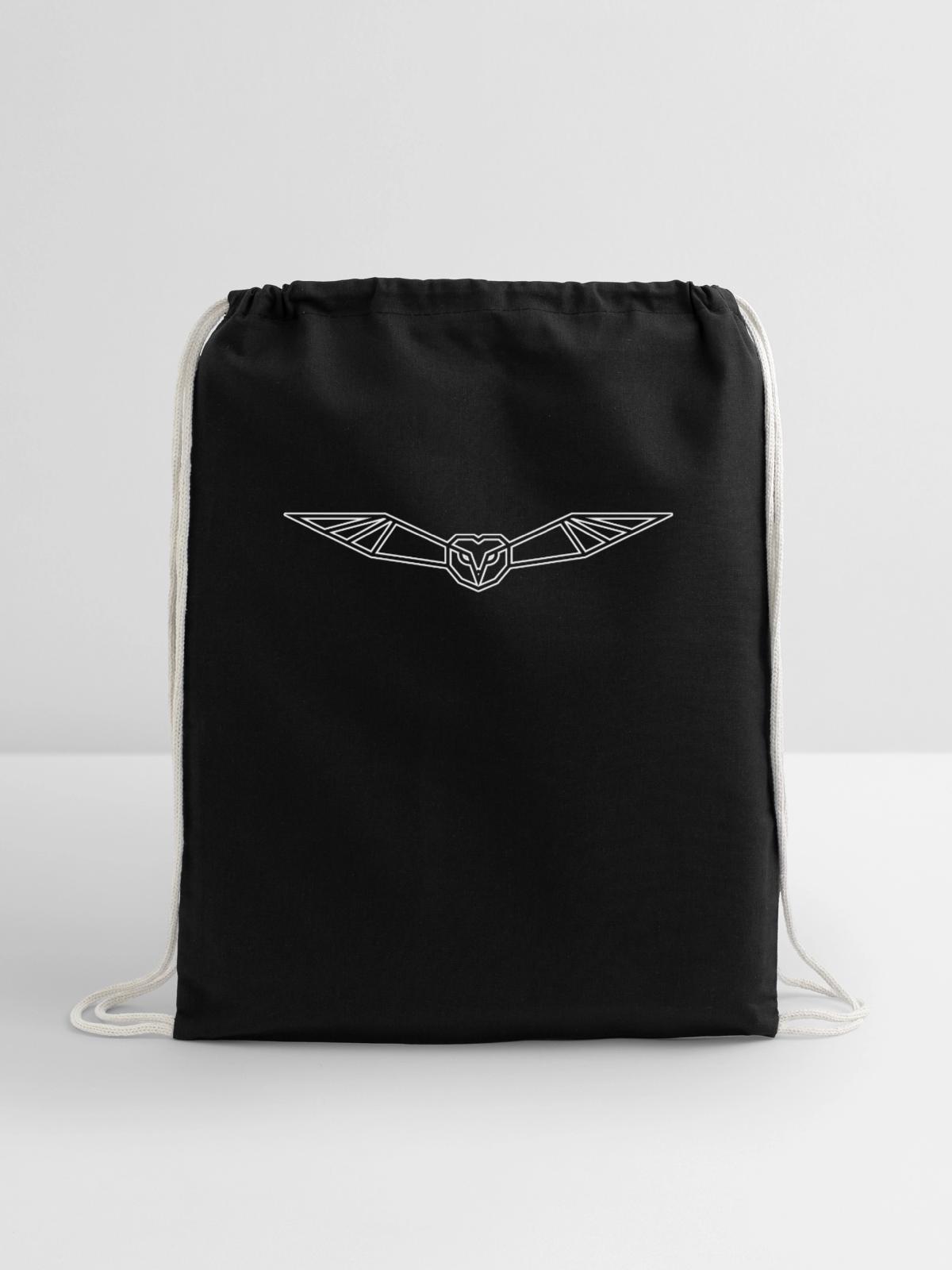 Eagle low poly - Cotton Drawstring Bag - black - Front