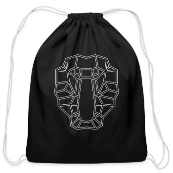 monkey low poly - Cotton Drawstring Bag - black - Front