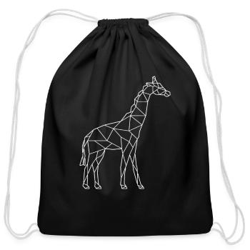 Giraffe low poly - Cotton Drawstring Bag - black - Front
