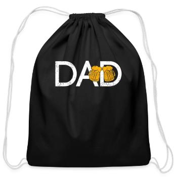 Bier Papa - Cotton Drawstring Bag - black - Front