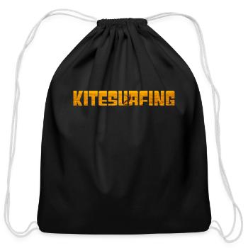 kitesurfing - Cotton Drawstring Bag - black - Front