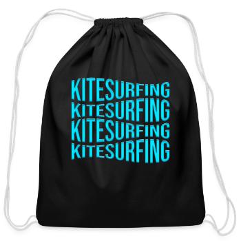 kitesurfing - Cotton Drawstring Bag - black - Front
