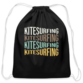 kitesurfing - Cotton Drawstring Bag - black - Front