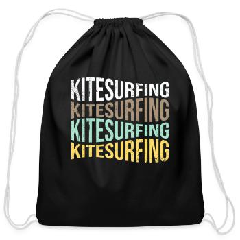 kitesurfing - Cotton Drawstring Bag - black - Front