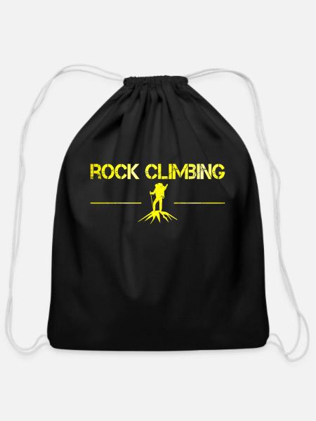 rock climbing - Cotton Drawstring Bag - black